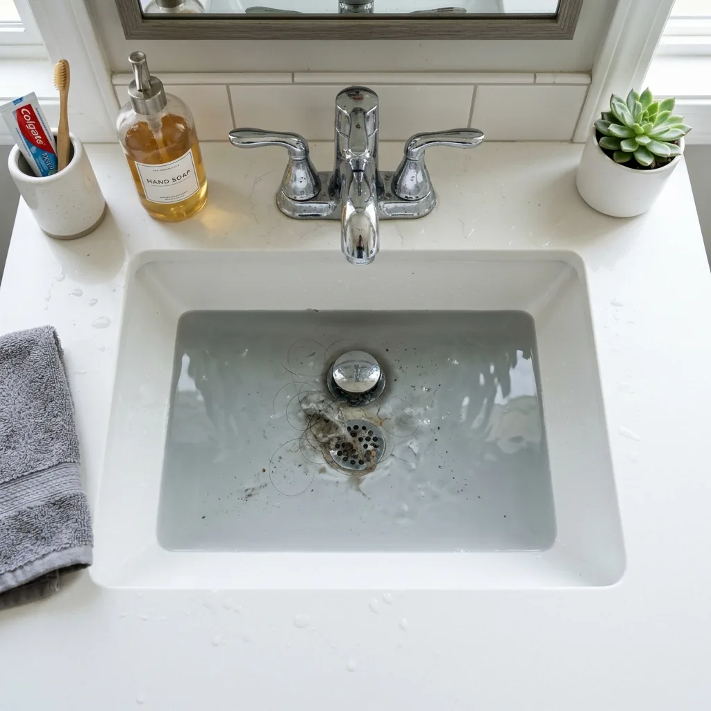 Clean kitchen drain